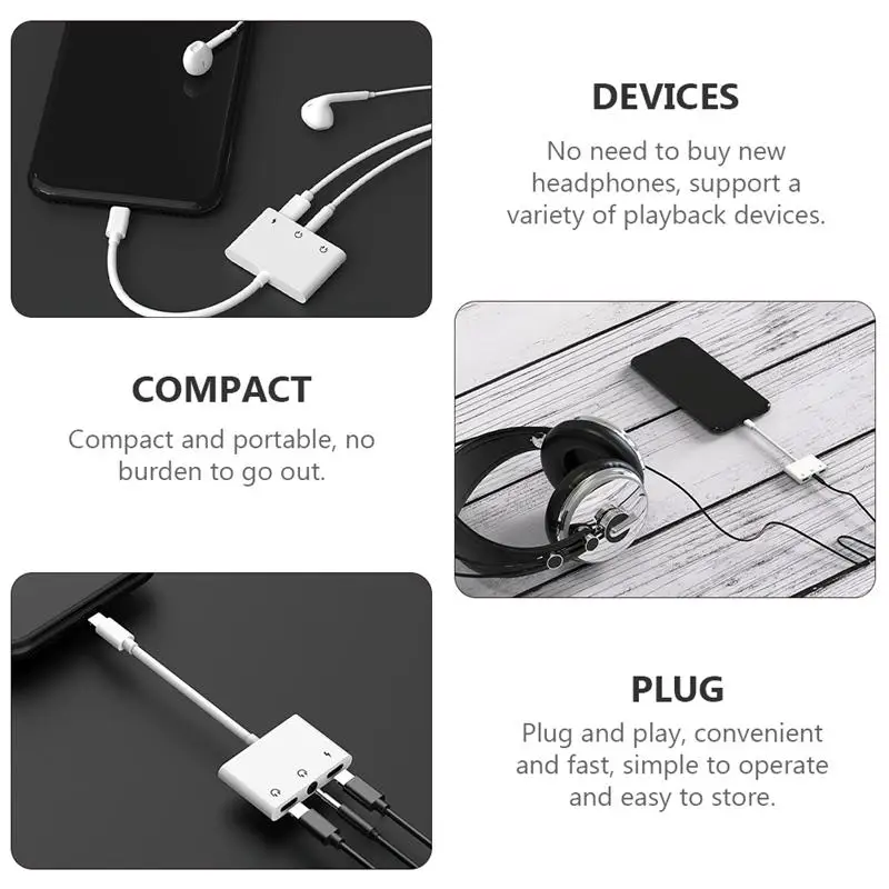 

1pc 3-in-1 USB to 3.5mm Headphone Jack Adapter Portable Audio Cable Cord