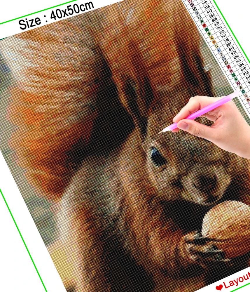 Алмазная живопись HOMFUN вышивка крестиком беличий осенний лес 5D сделай сам