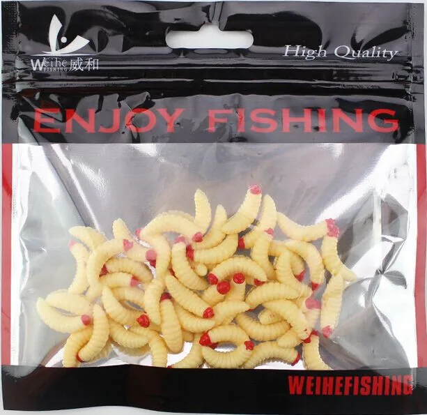 50 шт./лот воблеры рыболовная приманка Мягкая червь 2 4 см 0 3 г maggot Grub запах червей