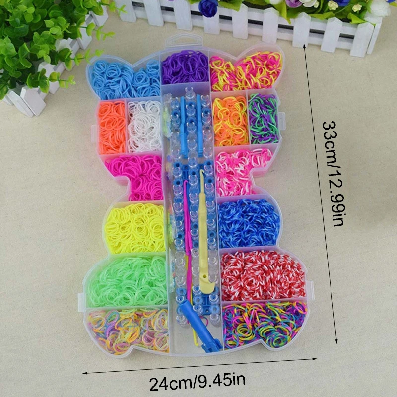 

Elastic Rubber Colourful Loom Bands Starter Box with Crochet Bracelet Weaving G2AD