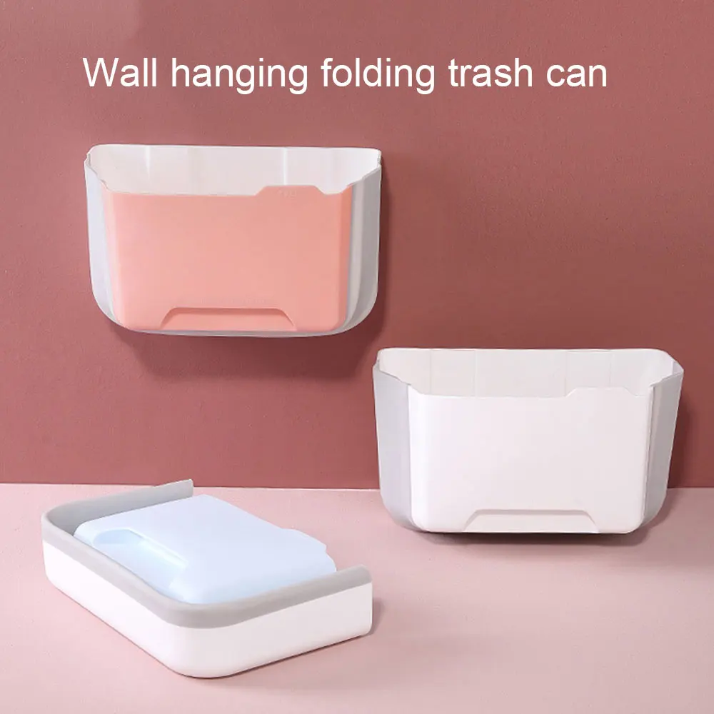Настенный складной контейнер для мусора подвесной на дверь шкафа уборки дома