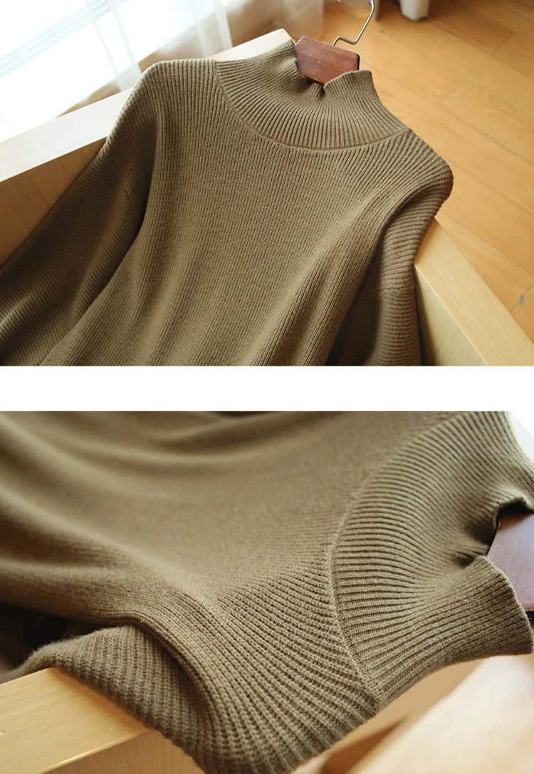 

Women's Fashion New 2020 Autumn Winter Thick Warm Knitted Two Piece Set Turtleneck Long Sweater and Sheer Pants 2 Piece Set Fall