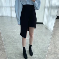 office lady skirt fashion temperament casual elegant popular simple thin designer solid color high waist irregular