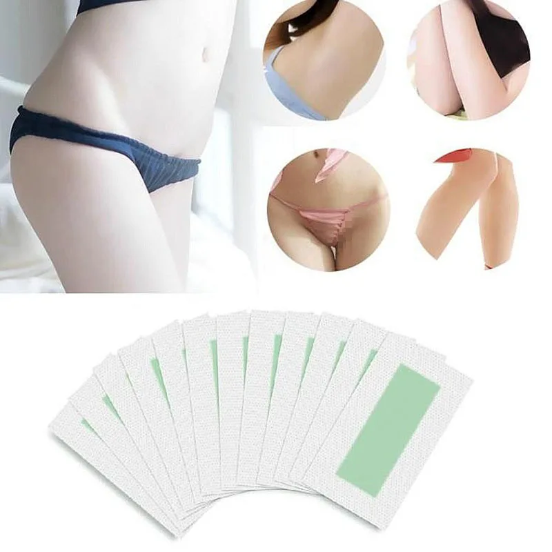 

10pcs/Set Hair Removal Depilatory Epilator Cold Wax Strips Paper Pad For Face Nonwoven