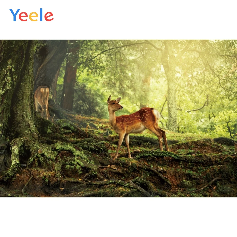 Yeele Landscape Portrait Forest Root Deer Grunge Photography Backdrops Personalized Photographic Backgrounds For Photo Studio |