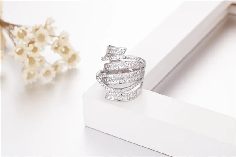 Яркое кольцо на палец уникальное в форме стерлингового серебра 925 пробы