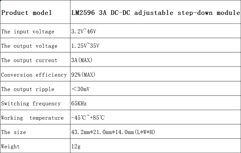 Бесплатная доставка! DC бак Module_LM2596 Module_3A Регулируемый Напряжение регулятор Module_12V