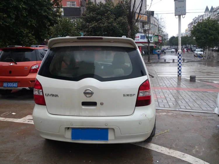 Для LIVINA NOTE спойлер 2006 2013 Nissan LED STLY ABS пластик Материал заднее крыло автомобиля Цвет