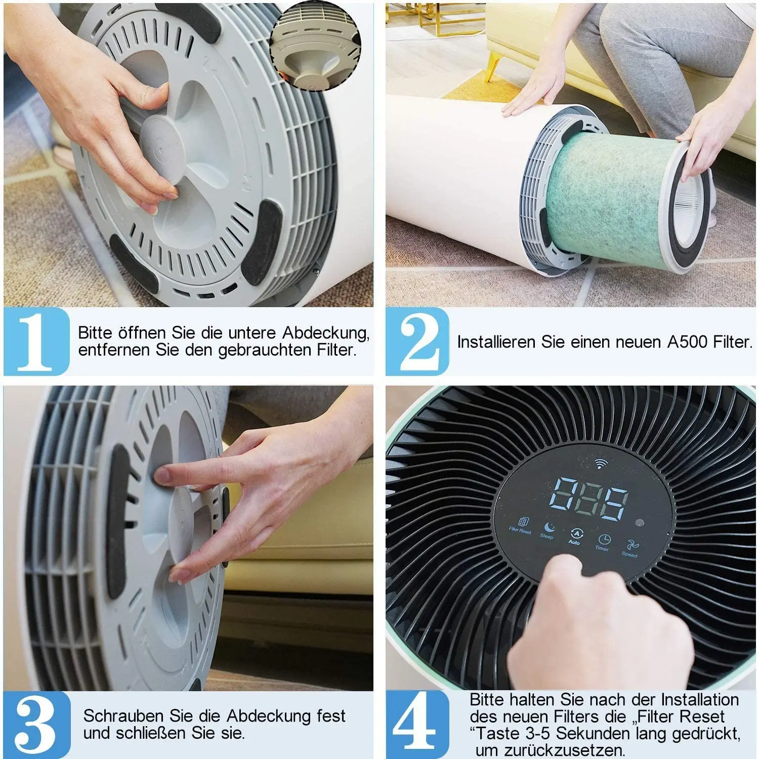 

Aiibot Air Purifier for Smokers PM2.5 with HEPA and Activated Carbon Filter, Air Purifier with Air Quality Sensor, App Control