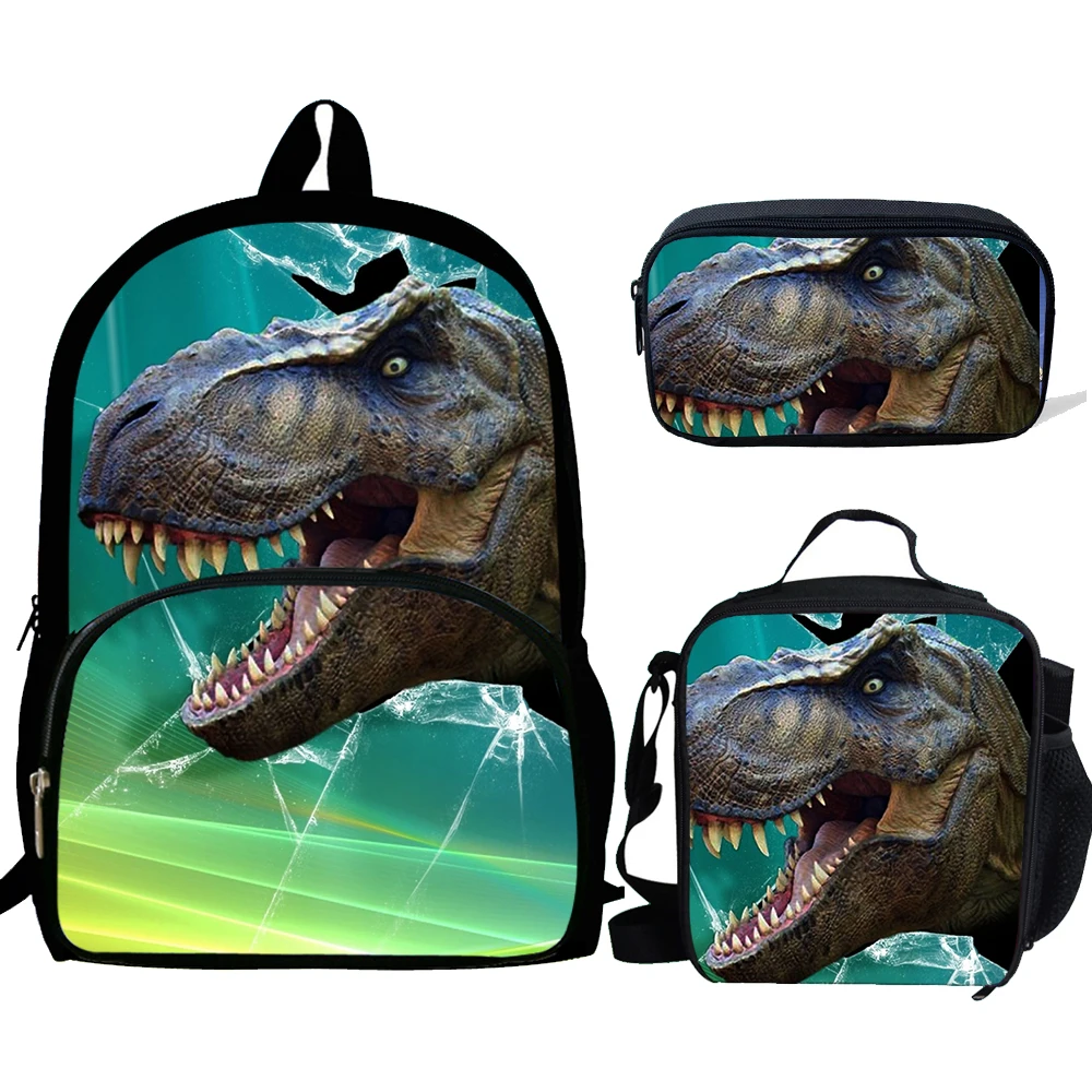 3 шт., детский рюкзак с принтом динозавров