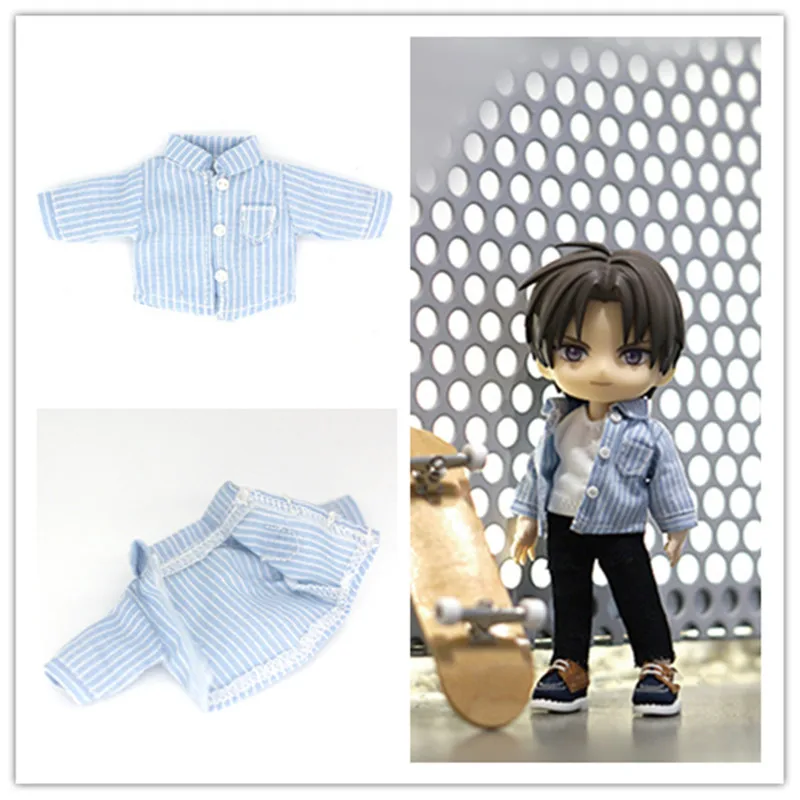 Ob11 Striped Shirt 1/12Doll Clothes (Fit BJD12 GSC，Cu-Poche P9 Molly) | Dolls Accessories