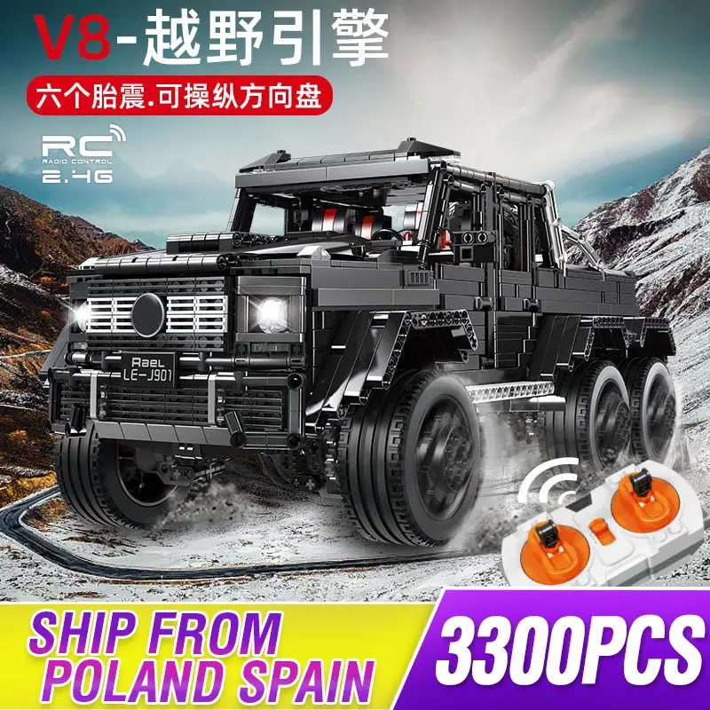 3300 шт. MOC Technic The G63 6*6 LAND CRUISER модель автомобиля строительные блоки кирпичи пульт