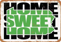 srongmao 8 x 12 metal sign home sweet home pennsylvania green