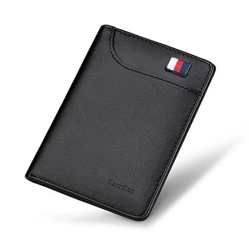 A007-2 black Carrken мужской кошелек, сумочка для денег, модный мужской мини-кошелек из мягкой искусственной кожи, держатель для карт, карман для монет, тонкий кошелек, мужской кошелек - Цвет: A007-2 black