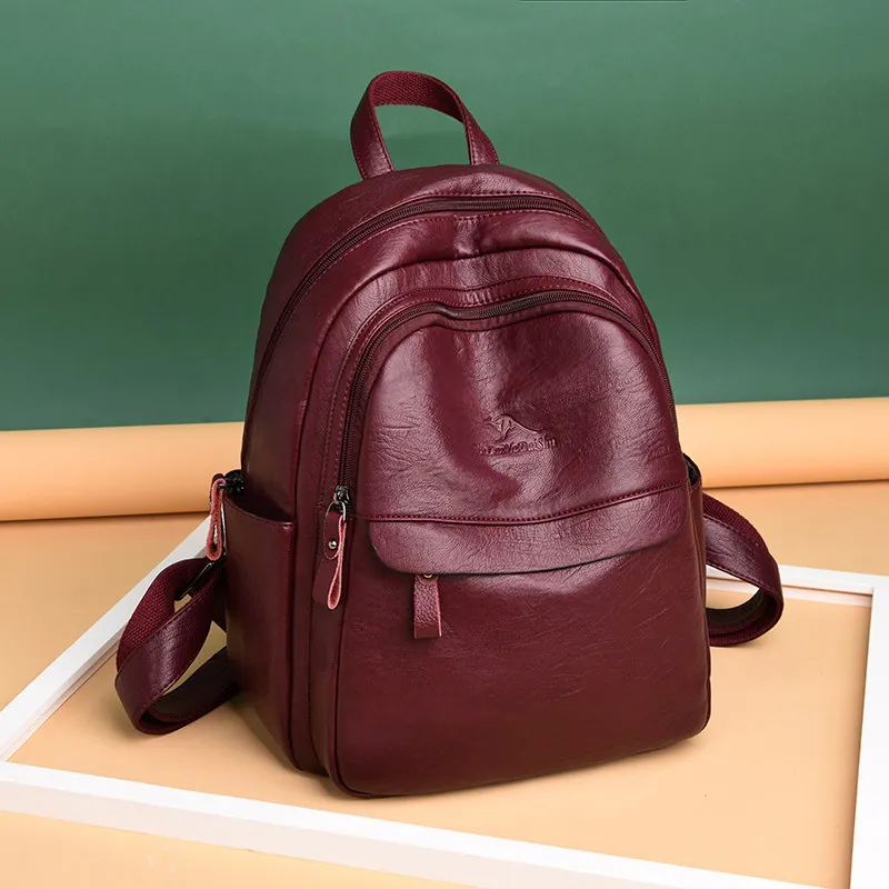 Женский кожаный рюкзак женский рюкзак для путешествий mochila feminina sac a dos femme школьные рюкзаки для подростков девочек опрятная сумка на плечо