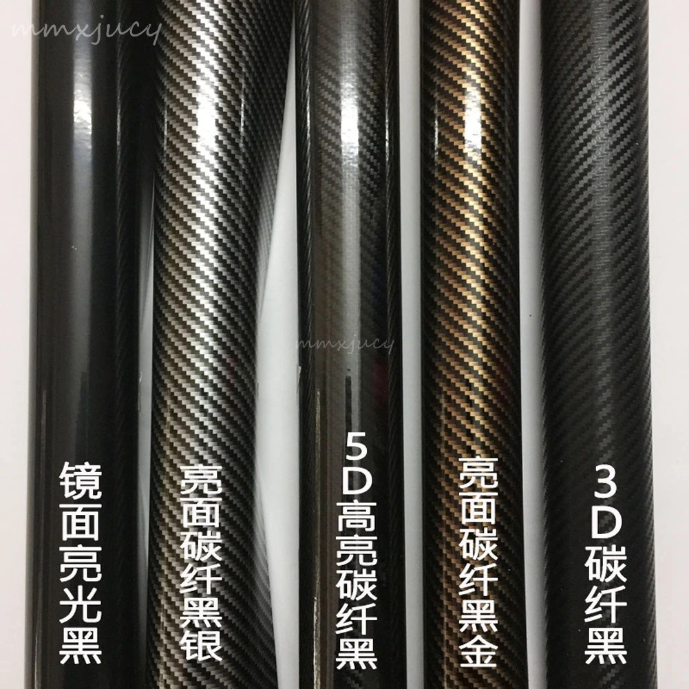 50 см * 100 автомобильный корпус пленка 5D глянцевый черный Углеволокно Золото