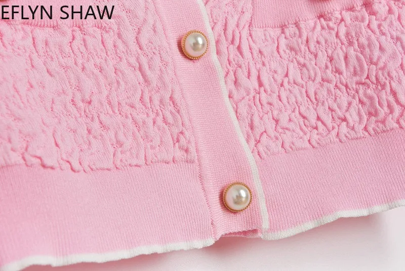 Женские свитера с жемчужной пряжкой вязаный кардиган круглым вырезом и длинным