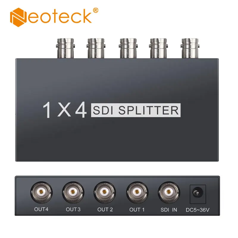 Разветвитель Neoteck 1x4 SDI 3G HD SD SDI, усилитель-распределитель видео 1080P, ретранслятор, удлинитель SDI, конвертер 1 в 4 выхода