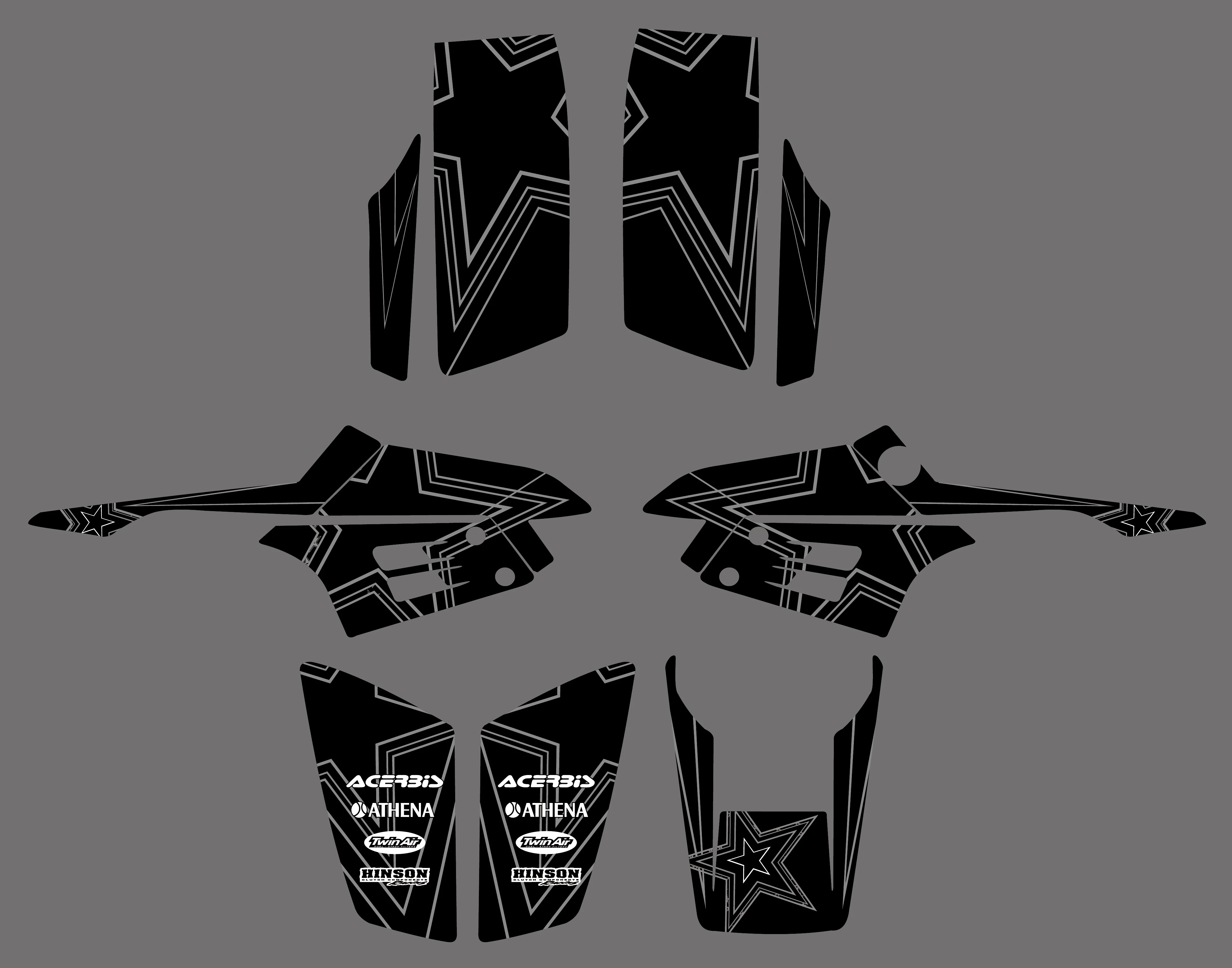 0332 Черные новые стильные наклейки графические наборы для Warrior 350 ATV|sticker film|stickers for