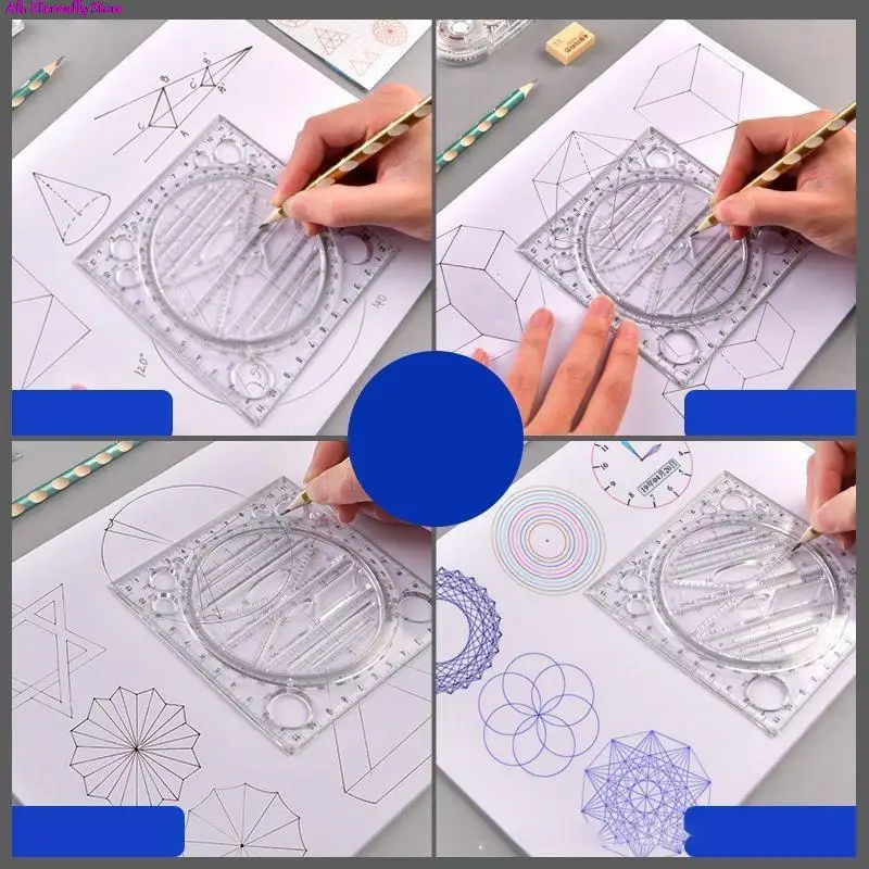 

Многофункциональный поворотный шаблон для рисования, художественный дизайн, конструкция, архитектура, стерео геометрия, круг, черчение, из...