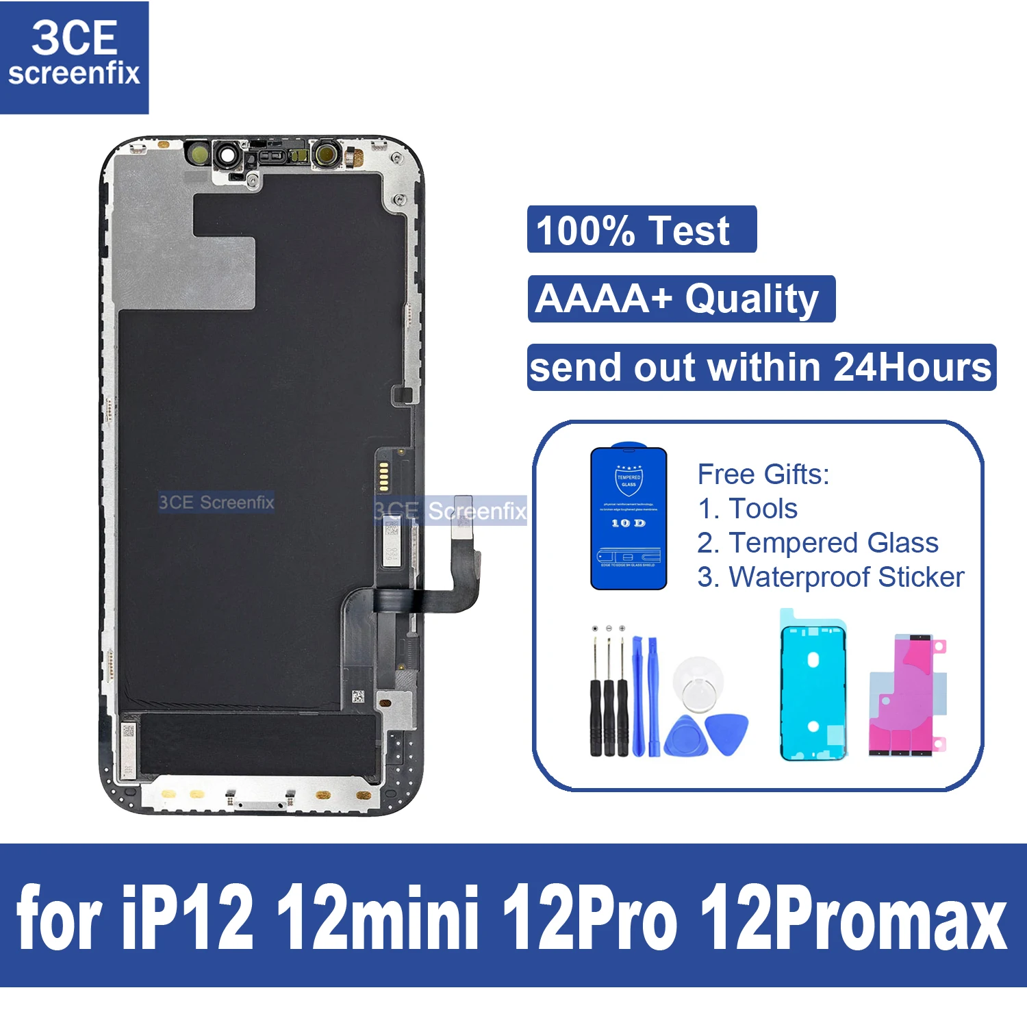 

100% протестированный ЖК-дисплей для iPhone 12 Pro Max 12 mini 12Pro 12Promax, ЖК-дисплей с сенсорным экраном в сборе, запасные части