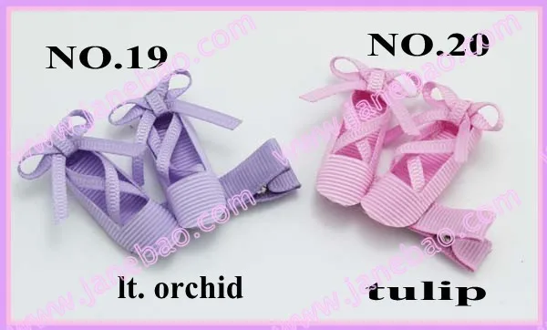 free shippng 10pcs Ribbon Ballet Slippers ballerina hair bows Dancing shoe hair clips