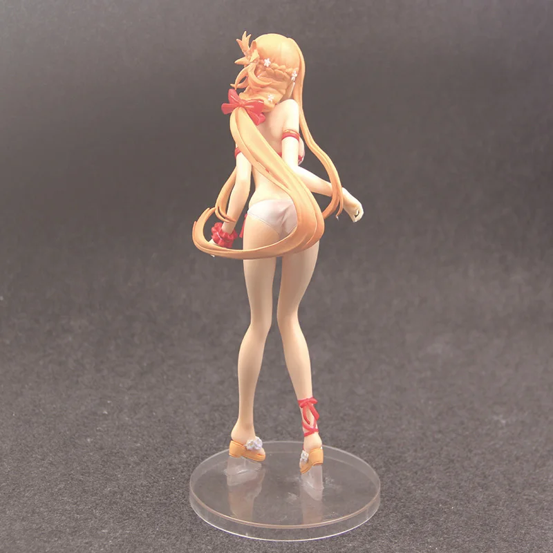 

21CM Anime Sword Art Online Yuuki Asuna Swimming Suit Ver Sexy Girls PVC Action Figure Cute Rem Collectible Model Toy Doll Gift