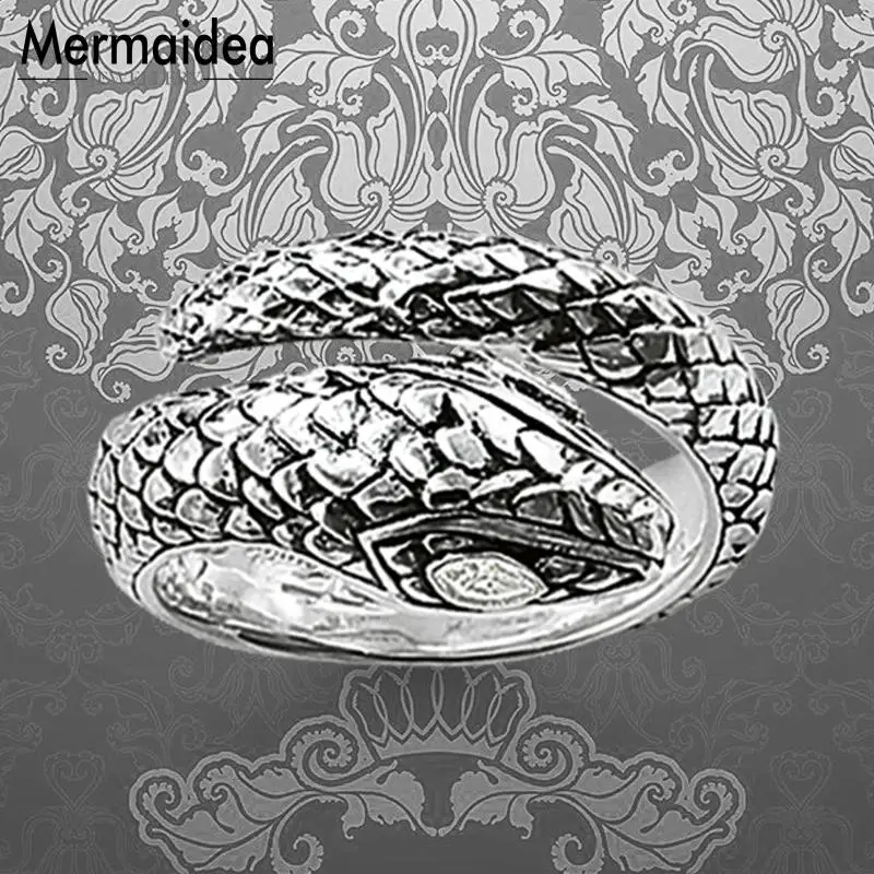Винтажные обручальные кольца в виде змеи посеребренные модные ювелирные изделия