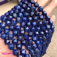natural lapis stone loose beads high quality 6810mm faceted rhombus shape diy gem jewelry accessories 38cm wk395