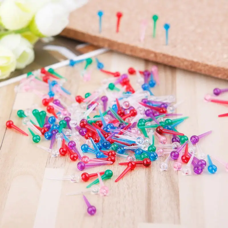 

200pcs Plastic Safety Push Pins Thumbtacks For Dressmaking Scarf Tailor Offices Schools Supplies R66C