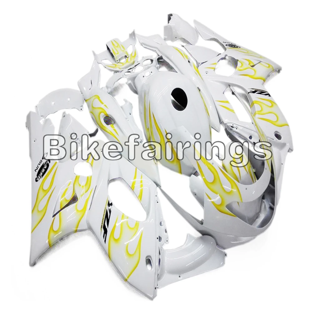 Бело-желтые Переводные картинки комплект для кузова двигателя Yamaha YZF600R Thundercat 1997 98