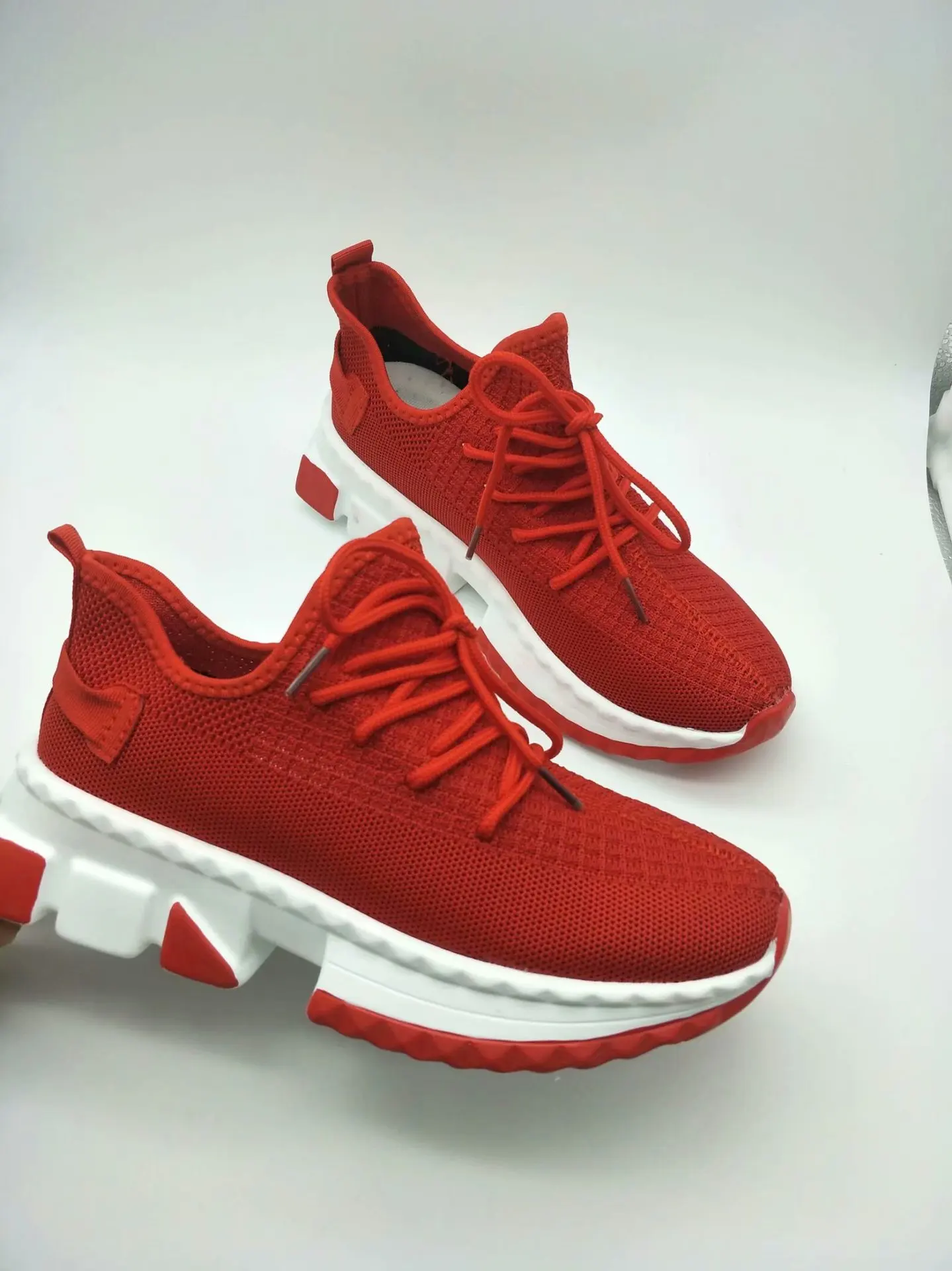 

Women's Sneakers Socks Shoes Breathable Knitted Casual Lace Up Spring Ladies Shoes Female Students Vulcanized Running Shoes 2021