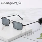 Солнечные очки в металлической оправе для мужчин и женщин, роскошные брендовые дизайнерские аксессуары в винтажном стиле, с прозрачной двойной перемычкой