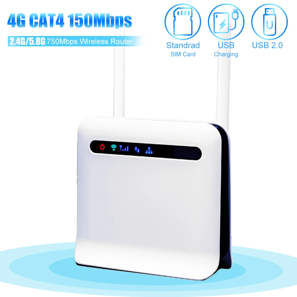 KuWFi 4G LTE двухдиапазонный маршрутизатор 750 Мбит/с 4G/3G/2G SIM карта разблокированный