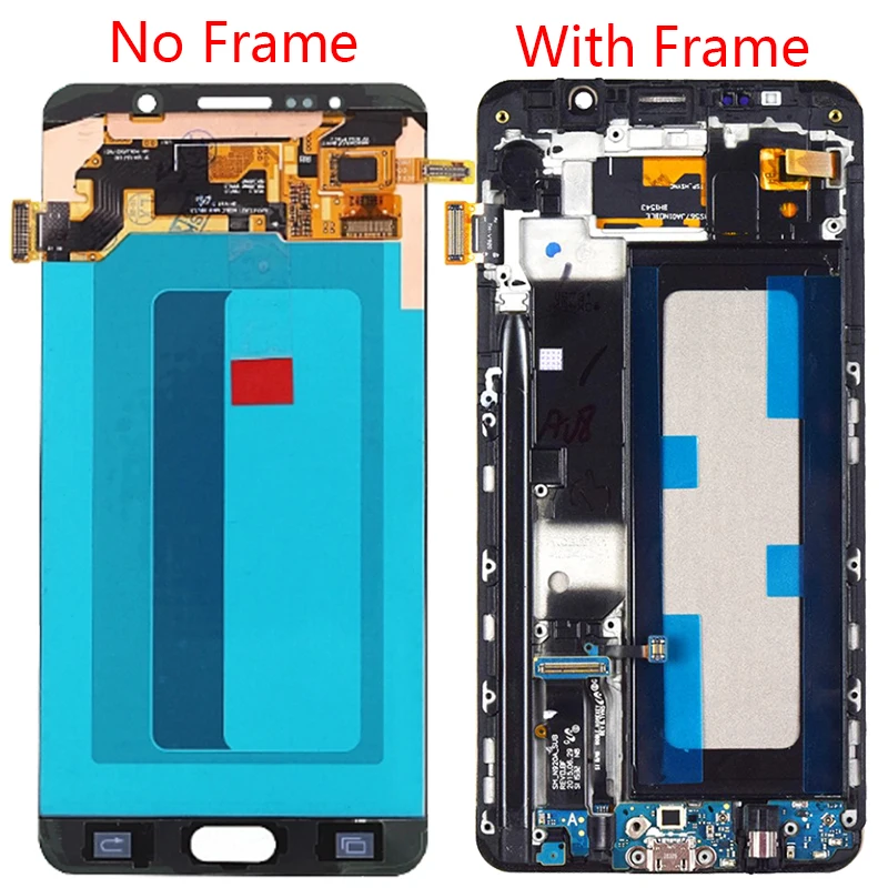 ЖК дисплей Super AMOLED с рамкой для Samsung Galaxy Note 5 7 дюйма N920F N920A N920T N920V сенсорный экран