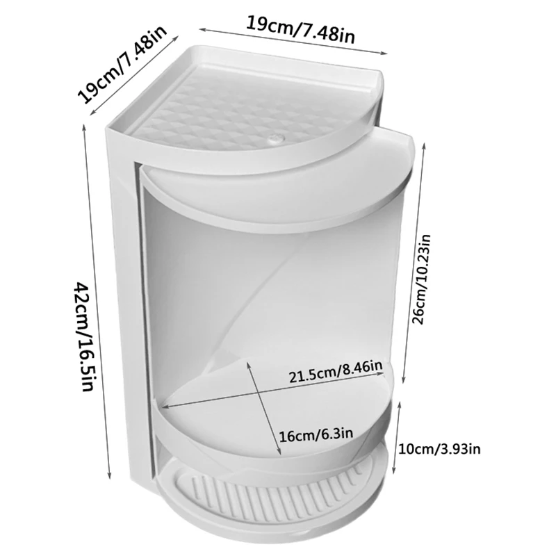 Ванная комната вращающаяся на 360 градусов треугольная полка для ванной кухонная