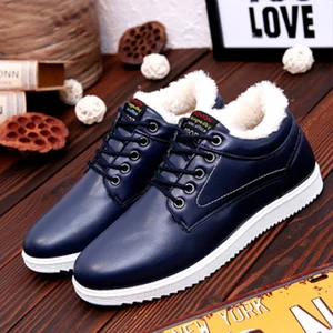 Модные мужские повседневные ботинки из хлопка, зимняя теплая обувь, мужские уличные ботинки на платформе, однотонные бархатные кроссовки на меху со шнуровкой
