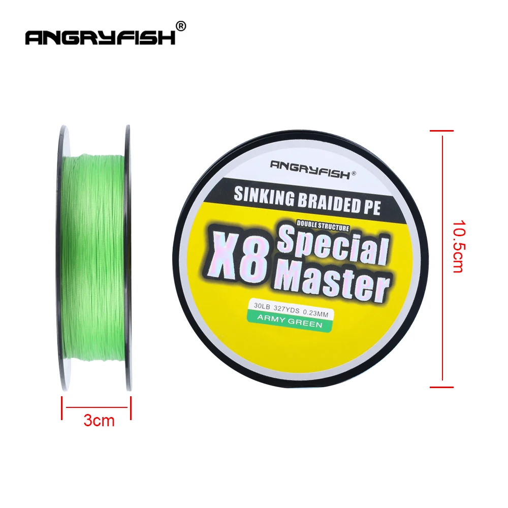 Angryfish x8 300M Master Series 8 + 1 быстротонущая плетеная линия двойная конструкция прочная