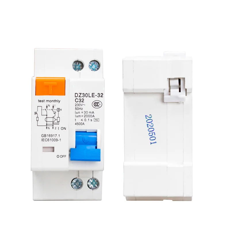 Автоматический выключатель остаточного тока 230 В 1P + N с защитой от перегрузки и