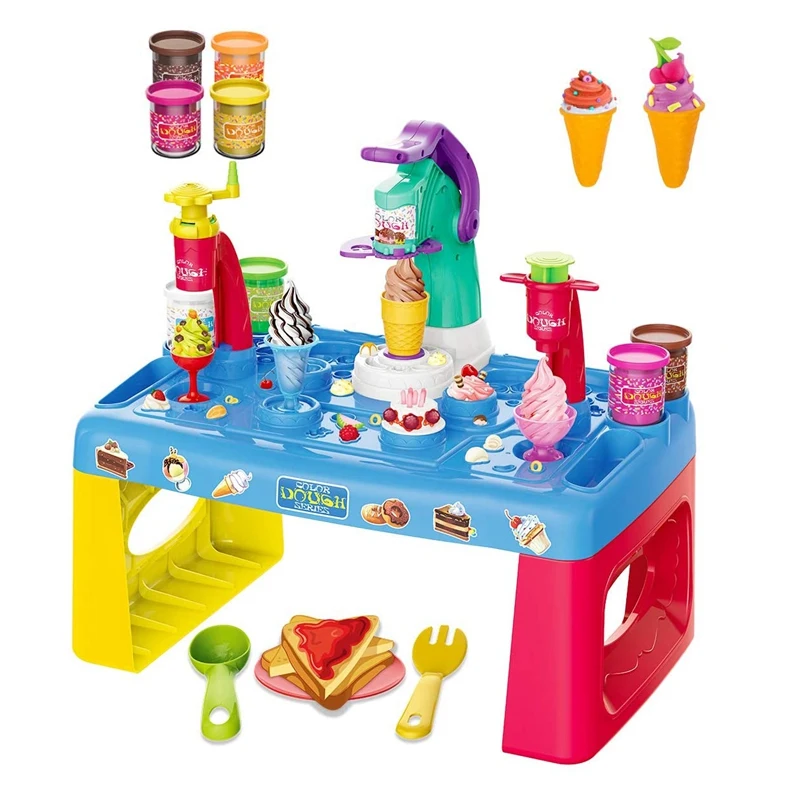 

Playdough Sets for Toddlers Playdough Table Ice Cream Sets for Toddlers Playdough Table with Tool Molds for Kids