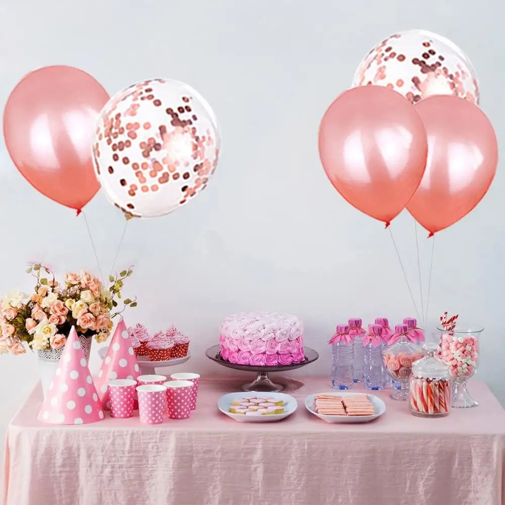 

Rose Gold Birthday Party Decoration Wedding Summer 18th Birthday Balloon Rose Gold Latex Balloons Lovely Beautiful