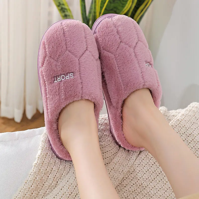 Winter Warm Home Women Slippers House Plush Soft Cotton Slippers Non-slip Men Shoes Indoor Bedroom Slides Lovers Couples