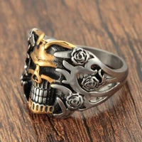high quality alloy evil skull ring mens vintage gothic punk style
