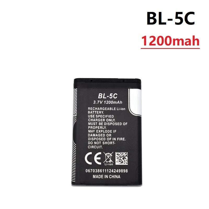 3 7 V 1200 мА/ч Батарея BL 5C BL5C Перезаряжаемые батареи для Nokia 2112 2118 2255 2270 2280 2300 2600 2610 3125