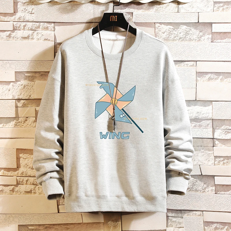 

Men's sweater hoodie men's autumn and winter street men's clothing Hong Kong style casual fashion loose large size O-neck shirt