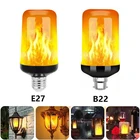 Светодиодсветильник лампа E27 B22 с динамическим эффектом пламени, креативные лампы-кукуруза разных режимов, декоративные лампы с эффектом пламени для дома, бара, отеля, вечерние, 9 Вт