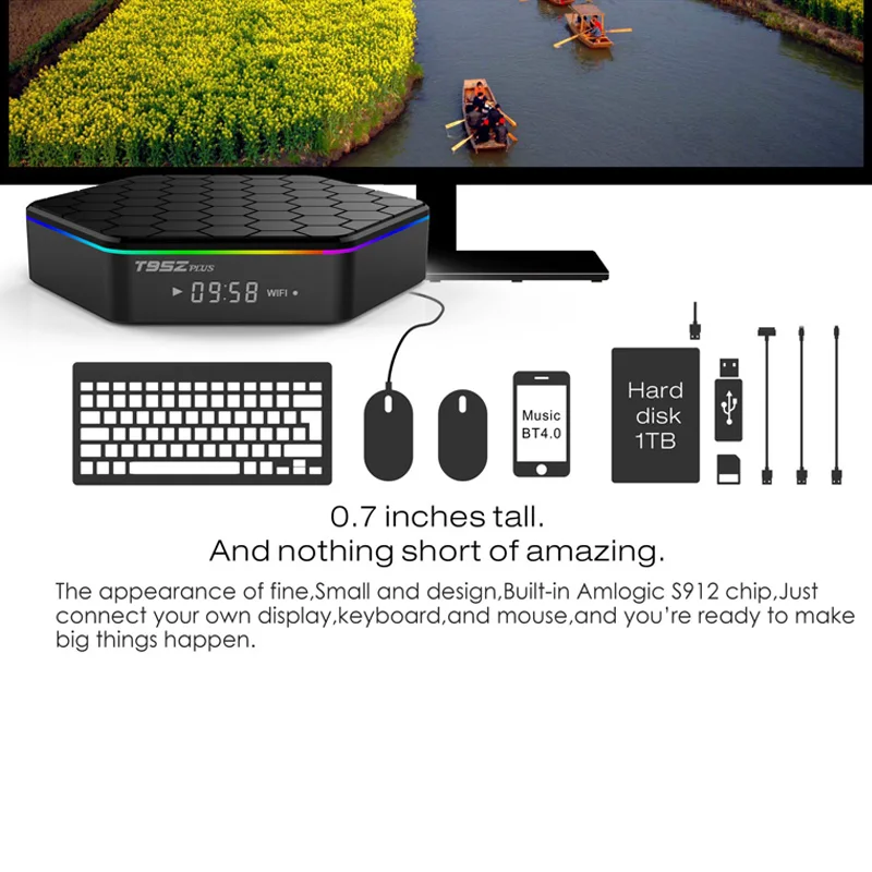 Цифровая приставка Smart TV Box Android Amlogic S912 Octa Core DDR3 3 Гб ОЗУ 32 ПЗУ ТВ-приемник T95Z с Wi-Fi 2021
