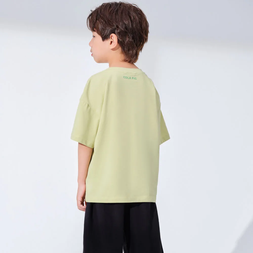 

Hollead Cola Pig Cotton T Shirts 2021 Fashion Cute Children Short Tee Casual Sport Students Clothing Breathable Tops Girl Boy