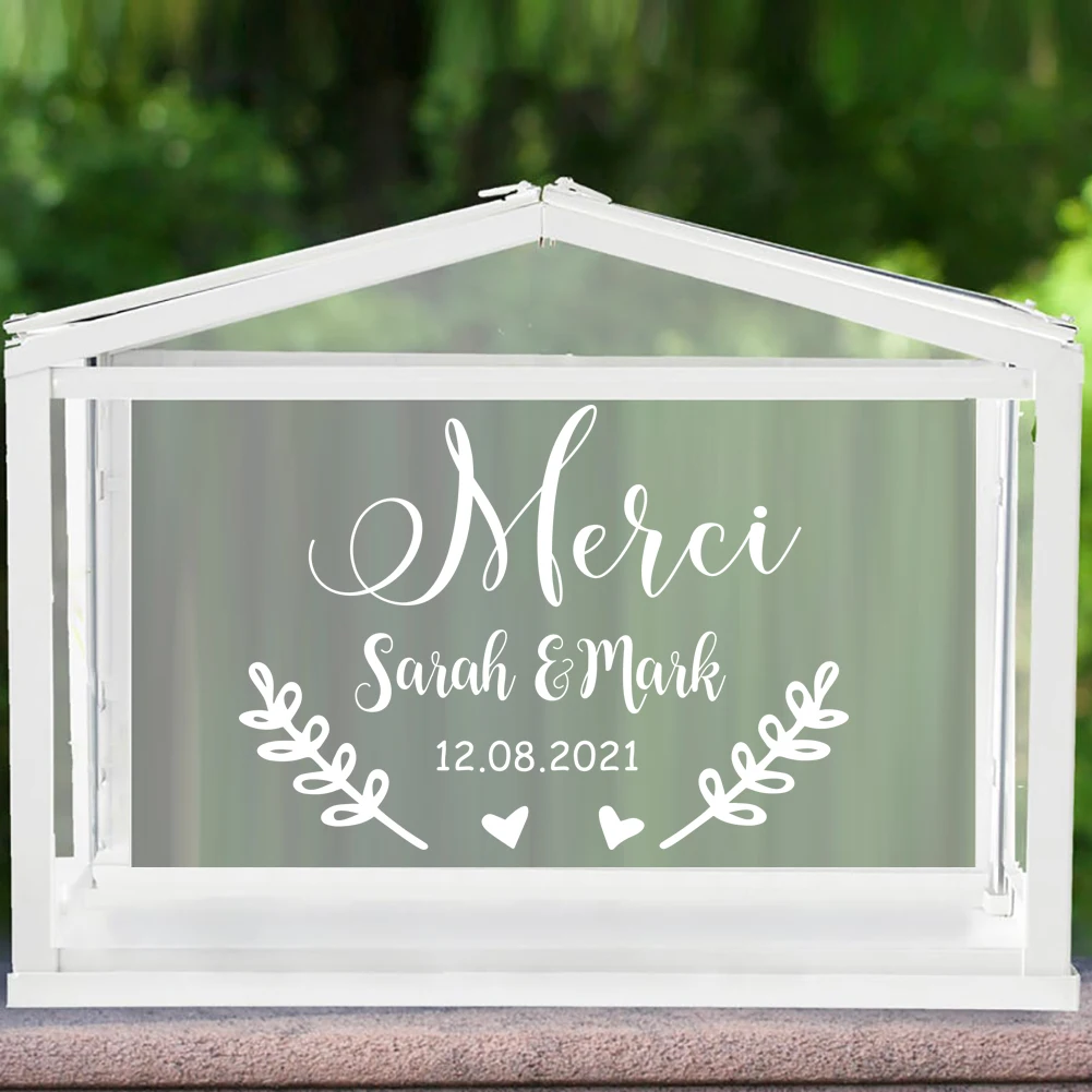 

Custom Couples Names Wedding Card Box Decal - DECAL ONLY Vinyl decal sticker For Wedding Card Box