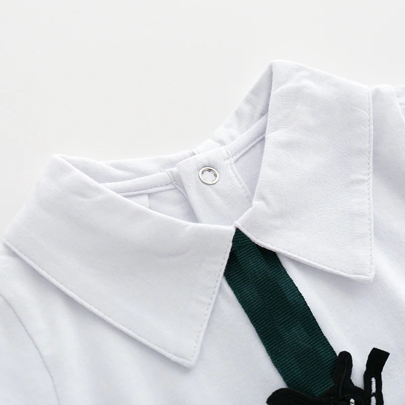 Summer Baby Embroidery Animal Pattern Long Sleeve Jumpsuit Boy Combed Cotton Lnfant Climbing Clothes Newborn Pajama Out |